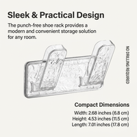 Wall Mounted Shoe Rack, Transparent Green Shoe Storage Rack, Shoe Organizer for Small Space, Wall Mounted Shoe Holder, Easy Installation Shoe Rack