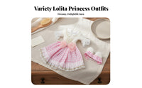 Princess Doll Dress Lace Trim 30cm Doll Outfit Bow Details for Kids, Pretend Play, Dollhouse