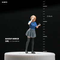 1/64 Scale Resin Miniature Figure of Girl Holding Mirror in Skirt