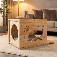 Wall Mounted Cat Shelf and Solid Wood Climbing Frame with 10 Perches, Space Capsule Cat Bed plus Ladder for Large Indoor Cats Space Saving Home