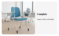 Folding Training Chair with Tablet Writing Surface Space-Saving Design Office Furniture Firm Padding Sliding Writing Surfacerest