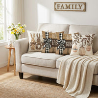 4pcs Easter Pillow Cover Festive Design Decorative Easter Egg Pillow Sham Soft & Comfortable Hare Illustration Throw Pillowcase for Homeowners, Sofa