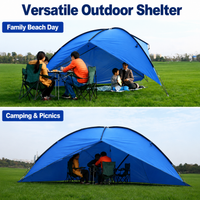 Blue Triangle Tarpaulin 480x480x200cm, Polyester Tarpaulin 2000mm Waterproof, Camping Tarp for Bushcraft & Outdoor Shelter
