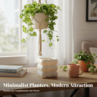 Ceramic Planter with water collecter Nordic and design Plant Container Minimalist Design