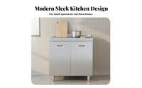 Rust Resistant Stainless Steel Kitchen Cabinet Easy to Clean Metal Kitchen Storage Cabinet Anti Metal Utility Cupboard Waterproof for Small Apartment Dwellers, Homeowners, Landlords, Pantry, Garage, Office, Dining Room