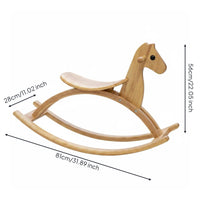 Wooden Rocking Horse Solid Wood Rocking Animal Odorless Paint Nursery Decor for Young Children