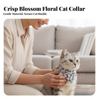Floral Cat Soft Material Floral Print Cat Removable Accessories for Cats, Kittens, Daily Wear, Holidays, Parties