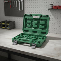 Socket Wrench Storage Box Blow-Molded Socket Set Case Clamshell Empty for Mechanics, Home Handyperson, Workshop, Garage, Job Site