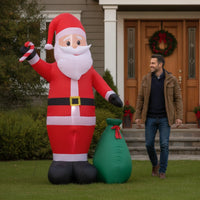 Quick Setup Inflatable Santa with Gift Bag Secure Giant Santa Inflatable Oversized Bright for Homeowners