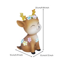 2 Pieces Solar Deer Statue Resin Home Decor Water Resistant for Yard