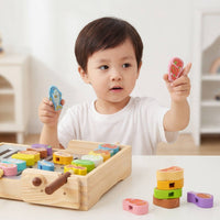 Wooden Barbecue Playset Interactive Parent-Child Play Toy Barbecue Grill Realistic Design Wooden Grill Toy for Kindergarten
