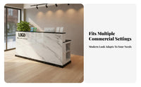 Modern Front Desk Counter Reception Retail Checkout Counter Sturdy Material Spacious Workspace Suitable for Retailers Receptionists Boutique Salon Corporate Workplace