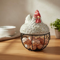 Chicken Egg Basket Farmhouse Style Hen Storage Basket Space Saving Kitchen Decor for Pantry
