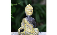 Gold Buddha Statue Carved Details Resin Buddha Figurine Indoor Outdoor Use