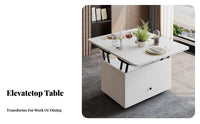 Space-Saving Expandable Lift-Top Table Minimalist Design Lift-Top Coffee Desk with Drawer Hidden Storage Multi-Purpose Furniture Easy to Clean for Apartment Dwellers, Small Families, Home Office Workers, Living Room, Dining Area