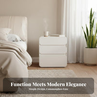 3-Drawer Nightstand with Storage Drawers 3-Drawer Upholstered Cabinet for Adults