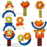 Wooden Rainbow Shadow Building Blocks for Kids
