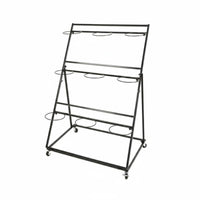 Multi-Layer Design Tiered Flower Container Stand Foldable 3-Tier Floral Arrangement Cart Ladder Structure Display Furniture Includes 12 Containers for Event Planners, Gardeners, Homeowners, Garden Center, Market Stall, Wedding Venue, Balcony