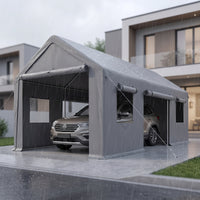 Enclosed Car Port Canopy Waterproof Carport Tent Heavy Duty Portable Garage for Homeowners, Driveway, Outdoor Storage, Backyard