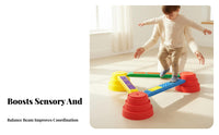 Develops Coordination Kids Balance Bridge Non-Slip Surface Kids' Modular Balance Path Indoor & Outdoor Play Sensory Stepping Stones Endless Configurations for Preschoolers, Toddlers, Kindergarten, Playroom