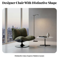 Italian Inspired rotating Armchair Modern Design Upholstered rotating Armchair Plush paddinging Accent Chair Ergonomic Shape for Interior Designers, Homeowners, Book Lovers, Living Room, Lounge Area, study corner, Home Office
