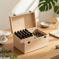 Essential Oil Box with Dividers Compartmented Essential Oil Storage Basic Box Bottle Holder for Collectors