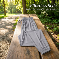 Gym Joggers for Women UK with Ice Silk Material for Running, Lightweight Ladies Trousers with Drawstring Waist, in Thin