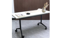 Folding Conference Table Metal Frame Mobile Folding Table Space Saving for Training Room