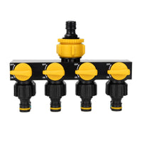 4-Outlet Garden Hose Splitter Separate Garden Hose Splitter with Shut-off Valves for Auto Washing