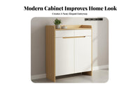 Entryway Shoe Cabinet Freestanding Shoe Storage Modern Shoe Organizer Shoe Cabinet with Drawers Solid Wooden Construction Adjustable Shelving Suitable for Household Entryways Home Organization