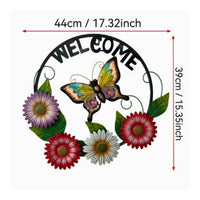 Butterfly Welcome Sign Outdoor Metal Welcome Sign Decorative for Fence