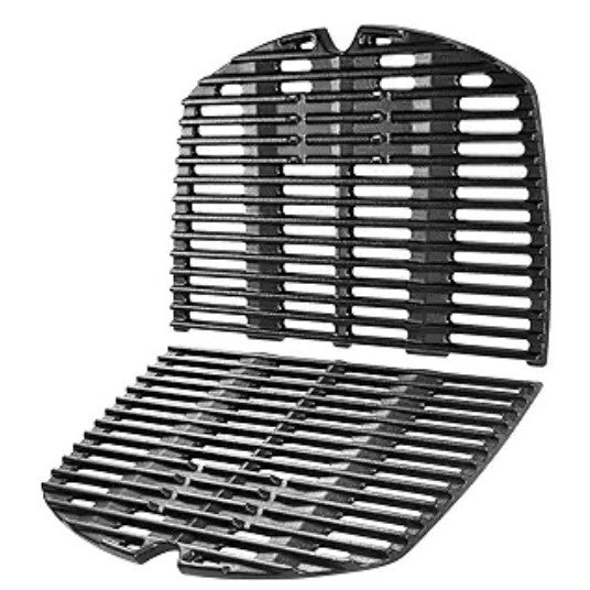Cast Iron Grill Grate and Griddle Set for Weber Q100 Q1000 Q1200 (2 Pieces)