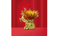Vase with Deer Figure Gold-Toned Tabletop Decor Elegant for Entryway