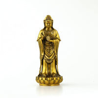 Guanyin Statue with Lotus Pedestal Carved Ornament Buddhist for Buddhists