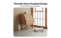 Rattan Drawer Nightstand Nordic Design Wicker Front End Table Woven Panel Design