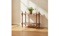 Wooden Shelf with Two Tiers Sturdy Vintage Wood Shelf Multifunctional