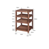 2 Pieces Floor Standing Stereo Shelf Solid Wood Audio Rack Multi-tier Component Shelf Home Theater Equipment Rack Shock Absorbing Support Suitable for Living Room Listening Room