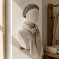 Wall-Mounted Mannequin Bust Textile-Covered Hat Display Head Polyurethane