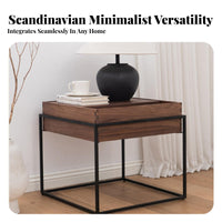 Bedside Storage Cabinet Nordic look Single-Drawer End Table Minimalist Design Sturdy Construction for Homeowners, Adults, Hotel