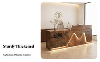 Salon Reception Desk Light Luxury Design Salon Checkout Counter Piano High-Gloss Coating Finish Office Front Desk for Receptionists, Company Lobby