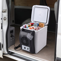 12V Car Cooler-Warmer Compact Cooler and Warmer Two-Modefunction Portable Refrigerator with Strap Small for Travelers, Commuters, Road Trips, Picnics