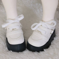 1/4 BJD Shoes Black and White BJD Shoes Easy to Match Lace-up Doll Boots