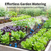 Automatic Drip Irrigation System Kit, 10.05m Black Micro Drip Irrigation System, Quick Connect Plant Watering Devices for Garden