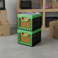 6 Gallon Stackable Storage Basket Multi-Purpose Green Storage Basket Easy to Use