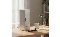 USB Mini Fridge Cooling and Heating Mini Fridge with LED Lights Dual Function Refrigerator for Office Workers, Dorm Room