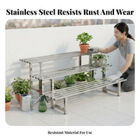 Tiered Plant Stand Indoor and Outdoor Use Tiered Flower Pot Holder Space-Saving