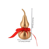 Gourd with Red Ribbon Decorative Metal Gourd Ornament Auspicious Ornament for Car Interior