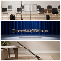 Silver-Plated B-Flat Clarinet Beginner-Friendly 17 Key Clarinet Responsive Woodwind Reliable for Stage Practice