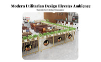 Decorative Accent Carved Iron Art Partition Freestanding Folding Panel Divider Stable Structure Restaurant Barrier Simple Installation for Business Owners, Interior Designers, Restaurants, Dining Areas, Commercial Areas, Hotel Lobbies