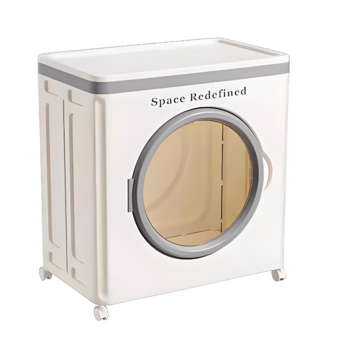 Foldable Wheeled container With casters Wheeled Folding Crate Clear View clear panel